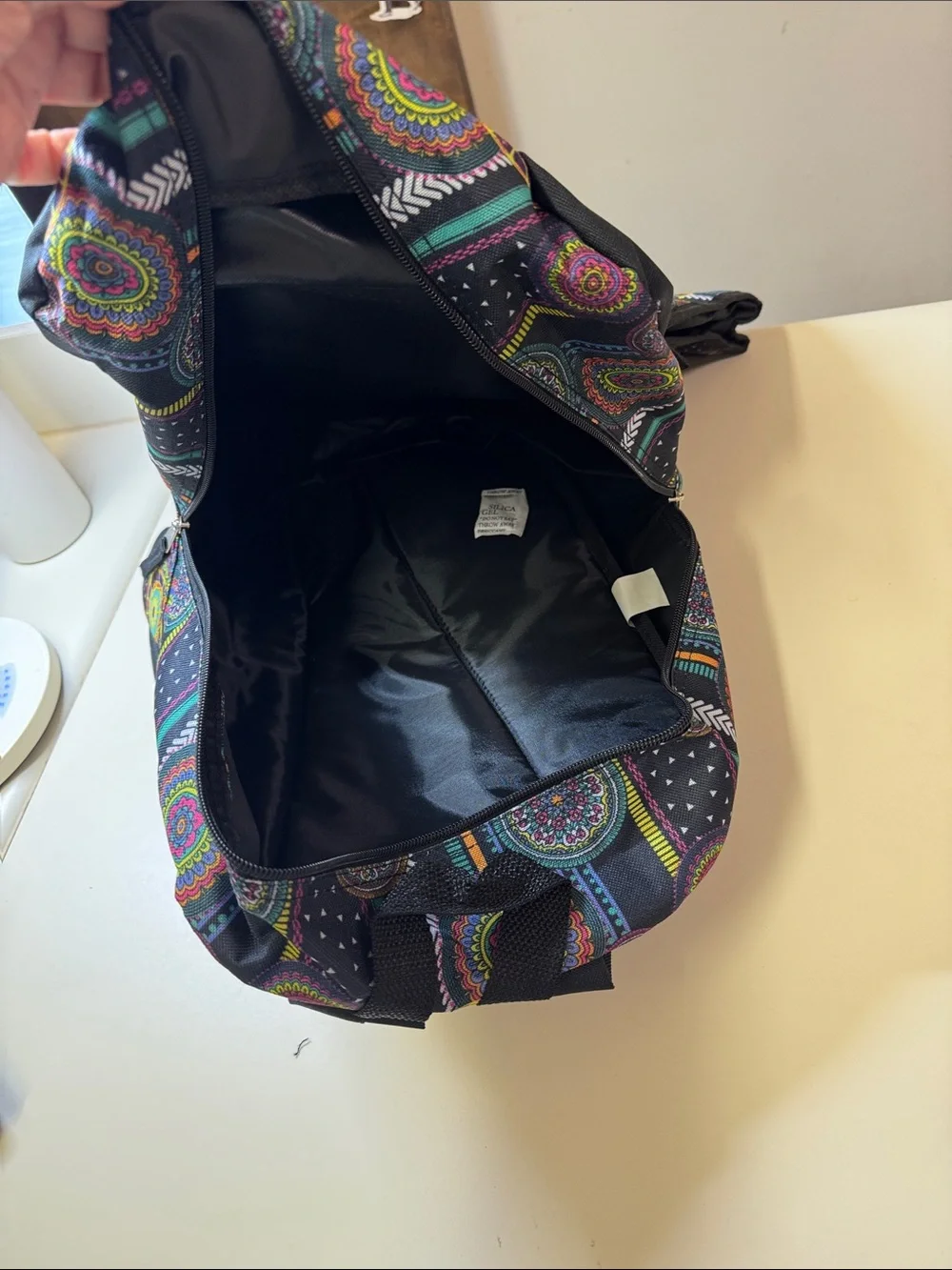 Multicolor Patterned Backpack Set - Black Base